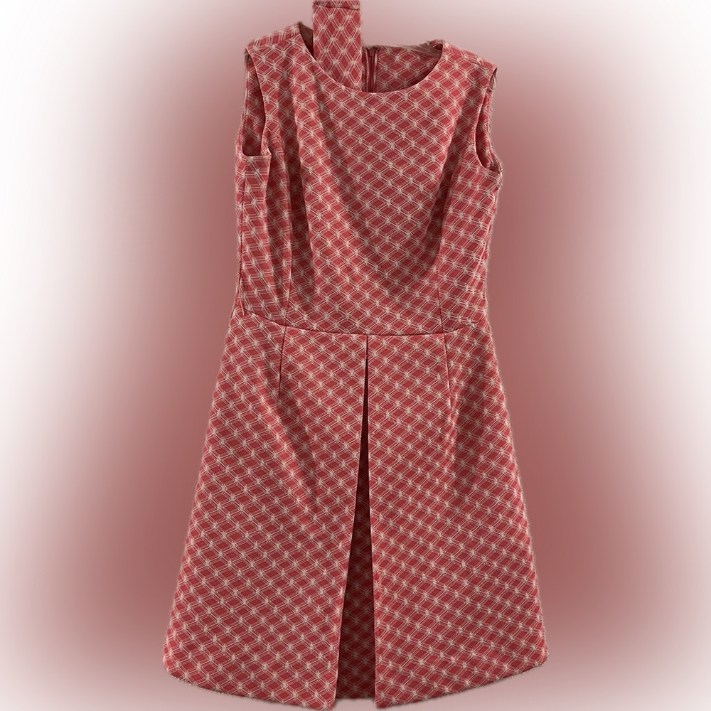 Vintage Pink and White Dress with Belt